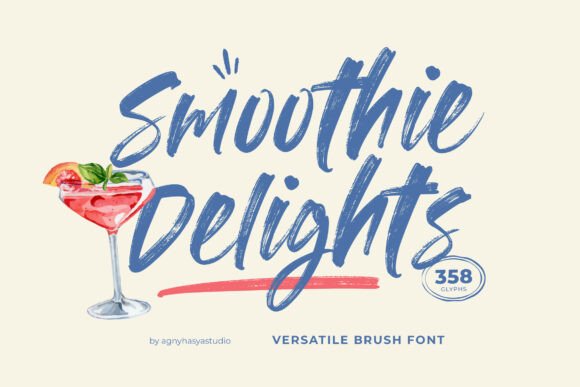 Discover the Charm of Smoothie Delights: A Versatile Brush Font for Creative Design